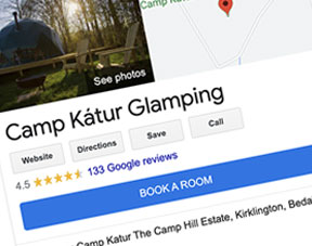 camping glamping search engine Optimisation Cobham